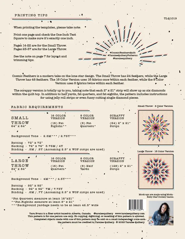 Cosmic Feathers Quilt Kit // Tranquility