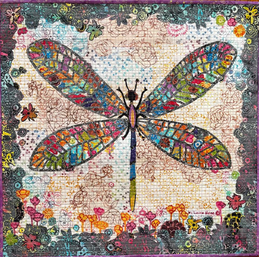 Dragonfly Collage Quilt Kit - Boho Blooms