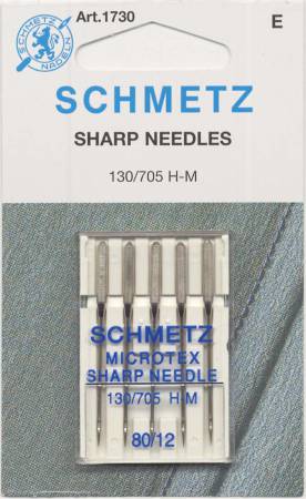 Schmetz Sharp / Microtex Machine Needle Size 12/80 (5 pack)