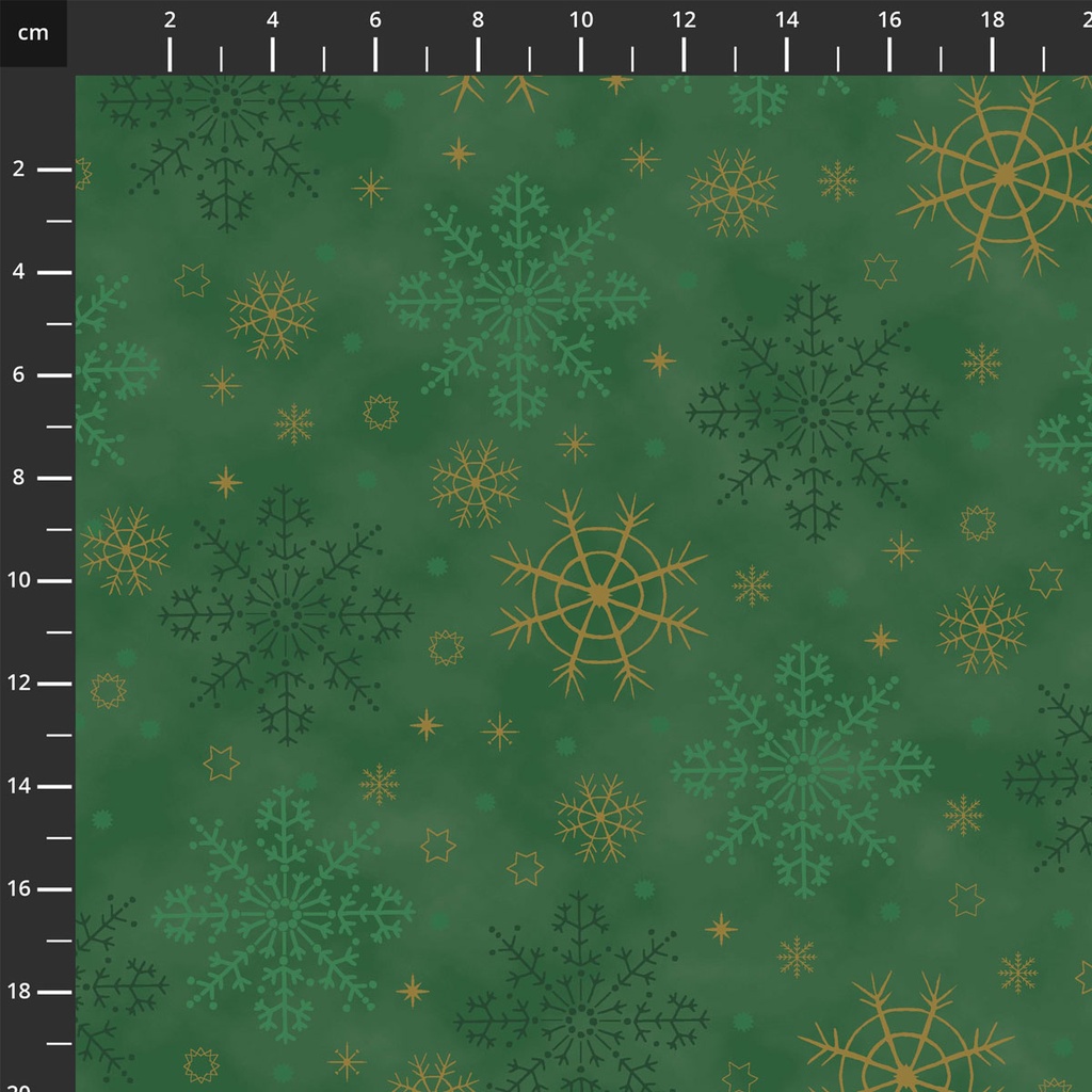 We Love Christmas // Style MCS25-10 GreenGold Snowflakes