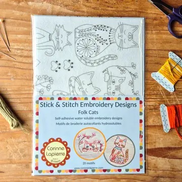 Stick and Stitch Embroidery // Folk Cats