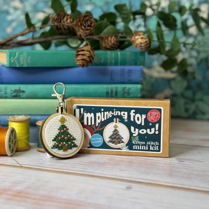 Mini Matchbox Cross Stitch Kit // Pineing for You Christmas Tree