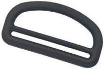 D-Ring with Slot // Black 1"