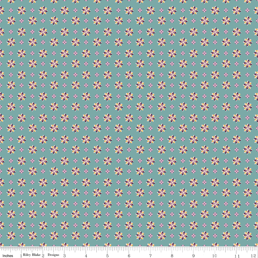 Juju's Petals // Calico Teal