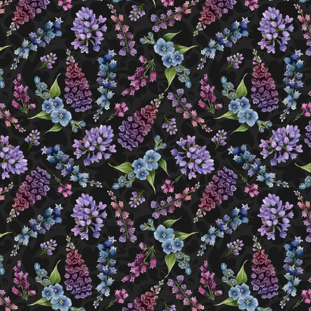 Wild Garden //  Small Floral - Black