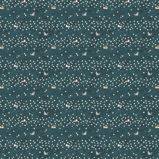 [91047-68] Paws & Play // 91047-68 Cat Field Teal