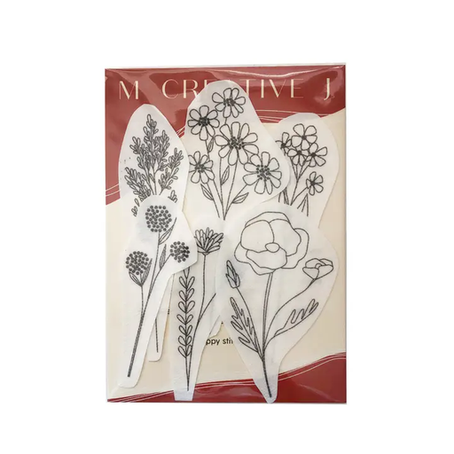 [PSSWildflowers25MJ] Peel, Stick and Stitch Patterns - Wildflower Stems Hand Embroidery