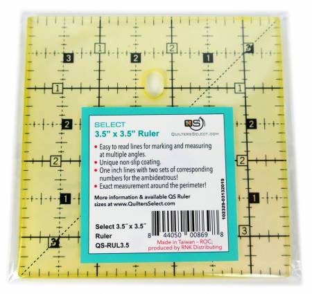 [QS-RUL35] Quilters Select Non-Slip Ruler 3-1/2in x 3-1/2in