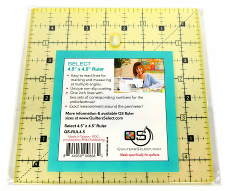 [QS-RUL45] Quilters Select Non-Slip Ruler 4-1/2in x 4-1/2in