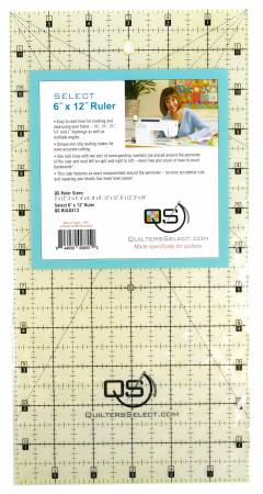 [QS-RUL6X12] Quilters Select Non-Slip Ruler 6in x 12in