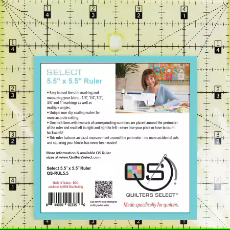 [QS-RUL55N] Quilters Select Non-Slip Quilting Ruler 5-1/2in x 5-1/2in