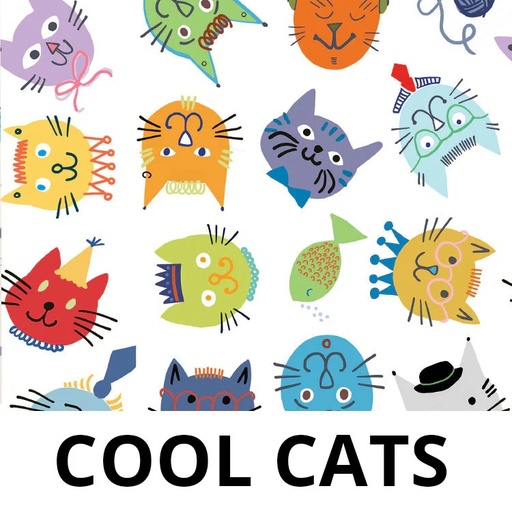 [ROLL-CC-C] Splash Fabric Laminated Cottons // Cool Cats