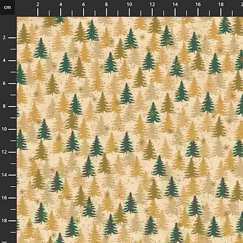 [4592-202] We Love Christmas // Style MCS25-03 BeigeGold Trees