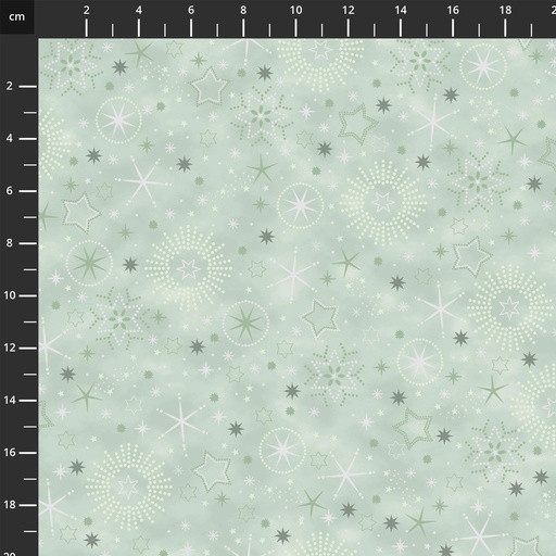 [4592-821] We Love Christmas // Style MCS25-04 LtDustyGreenSilver Stars