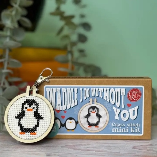 [CKC-MB-008] Mini Matchbox Cross Stitch Kit // Waddle