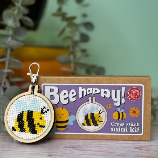 [CKC-MB-044] Mini Matchbox Cross Stitch Kit // Bee Happy