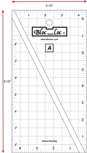 [BLLHRT-2:1LG] Bloc Loc Half-Rectangle Triangle (HRT) Ruler Set