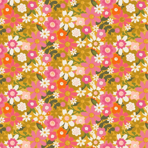 [C91110-55] Joyful June // Canvas - Floral Ochre