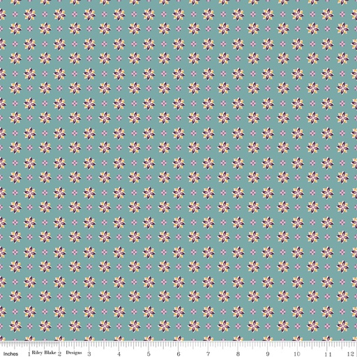 [C16613-TEAL] Juju's Petals // Calico Teal